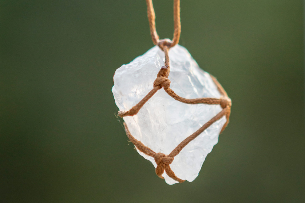 Hanging white crystal